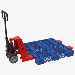 3D model Pallet Jack and Plastic Pallet