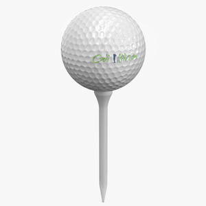 3D Golf Ball Resting on a Tee