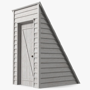 Vintage Wooden Rooftop Entrance White 3D