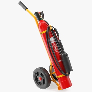 CO2 Trolley Type Fire Extinguisher 10Kg 3D model