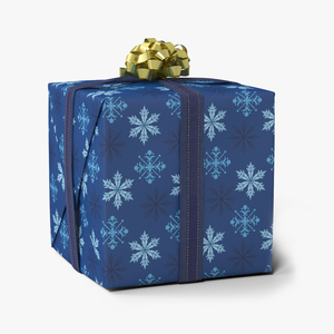 Festive Gift Box with Snowflake Pattern 3D model