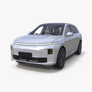 3D model Hybrid SUV Crystal White Simplified