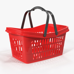 Plastic Shopping Basket with Plastic Handles 3D model