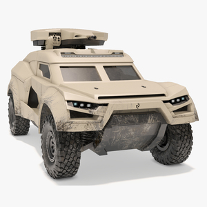 3D Dirty Car Cockerill I-X with Turret Up model