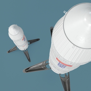 Nebula 1 Rocket From Deep Blue Aerospace Standing Pose 3D model