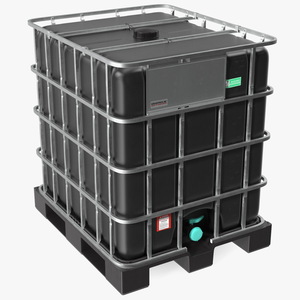 3D model Kruizinga IBC Fluid Container 1000 Litre Plastic Pallet