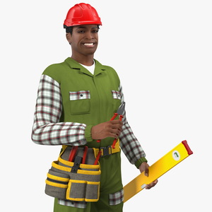 Light Skinned Black Builder Rigged 3D model