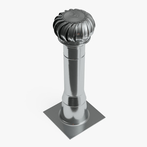 3D Stainless Steel Chimney with Spherical Cowl model