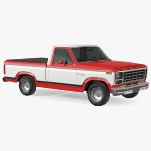 Ford F Series Ranger 1980 Pickup Truck Red 3D