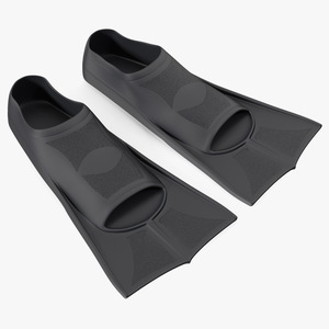 3D Black Silicone Training Fins model