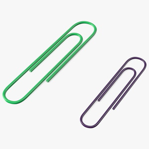 Paper Clip Oval Shape Color 3D