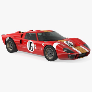 Ford GT40 Racing Car Red 3D model