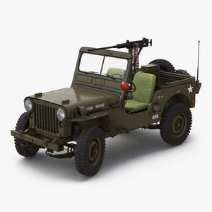 3D model Military Jeep Car Willys M38 Rigged