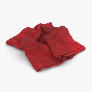 3D model Napkin Crumpled Unfolded Dirty