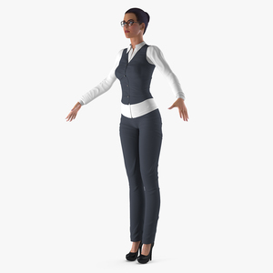 3D Business Woman T-Pose