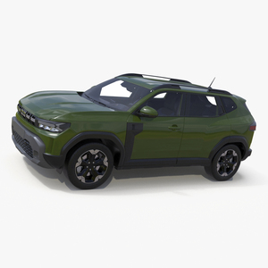 Modern Crossover SUV Simplified Green 3D