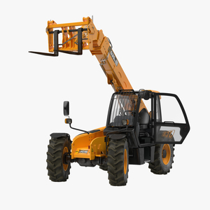 Telescopic Handler Forklift JCB 535 95 Orange Rigged 3D