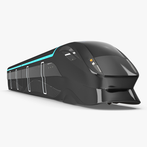 3D Futuristic Passenger Train Grey