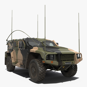 3D High Mobility Protected Vehicle Hawkei PMV 4x4 Camo