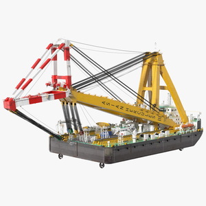 Floating Crane Ship 3D model