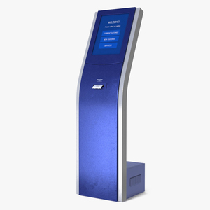 3D Electronic Queue Device Blue model