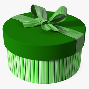 3D Round Gift Box with Ribbon