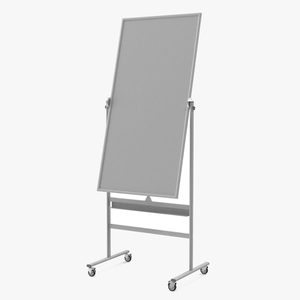 Tall Magnetic Whiteboard on Wheels 3D model