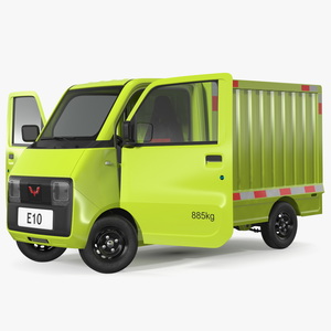 Wuling E10 Mini Truck Green Color Rigged for Maya 3D model