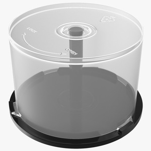 Empty CD DVD Spindle Cake Box for 50 Discs 3D