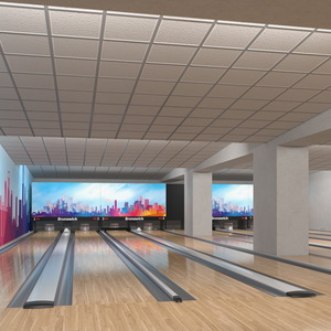 Empty Bowling Center Interior 3D model