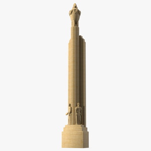 3D Decorative Architectural Column Pillar with Statues