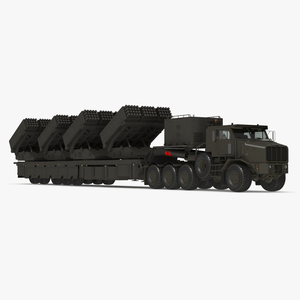 Oshkosh Transporter with Jobaria Rocket Launch System Green 3D model