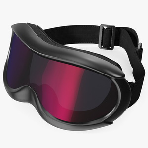 Blue and Red Gradient Glass Ski Goggles 3D model