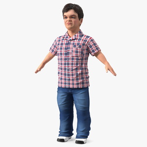 Dwarf Man Wearing Casual Clothes A-pose 3D model