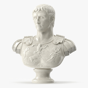 Roman Leader Bust Marble Sculpture 3D model