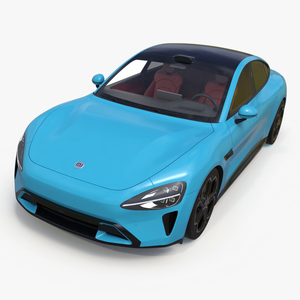 3D model Electric Car Xiaomi SU7 EV Car 2023 Aqua Blue