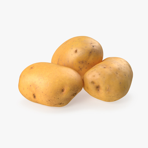 3D Raw Potatoes Set