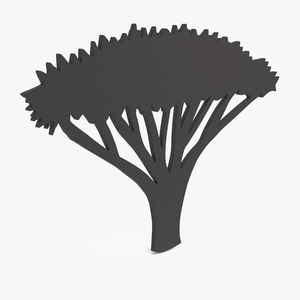 Acacia Tree Silhouette 3D