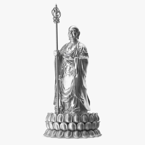 3D model Silver Dizang Buddha Sculpture