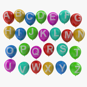 3D model Alphabet on Balloons