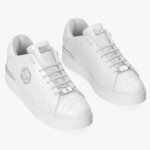 Python Lo-Top Sneakers Philipp Plein White 3D