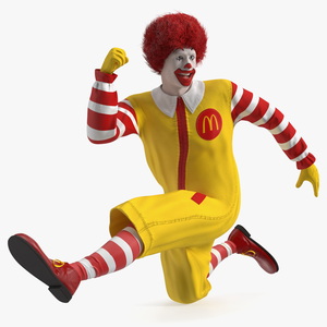 3D Mascot of McDonalds Jumping Pose Fur