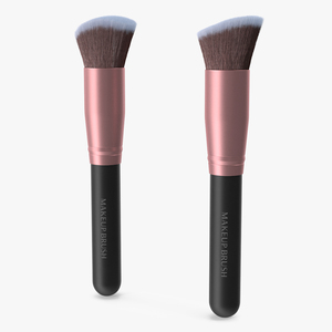 Angled and Flat Angled Makeup Brush Fur 3D model