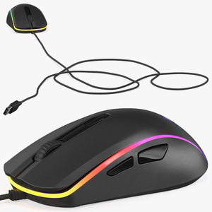 3D HyperX Pulsefire Surge RGB Gaming Mouse switched On