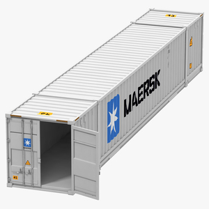 53 ft Shipping ISO Container White 3D model