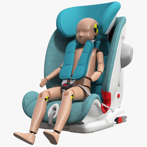 Child Crash Test Dummy in Safety Seat 3D