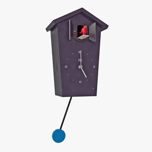 3D model Cuckoo Clock Black Rigged