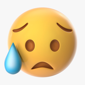 3D Disappointed but Relieved Emoji