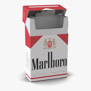 3D Opened Cigarettes Pack Marlboro 2 model