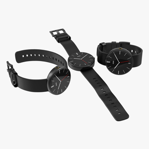 Smartwatch Moto 360 Set Black 3D model